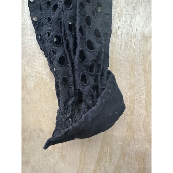 Anthropologie Ne Quittez Pas Eyelet Top Sz M Black Beachy Resort Whimsical Goth - Picture 5 of 6